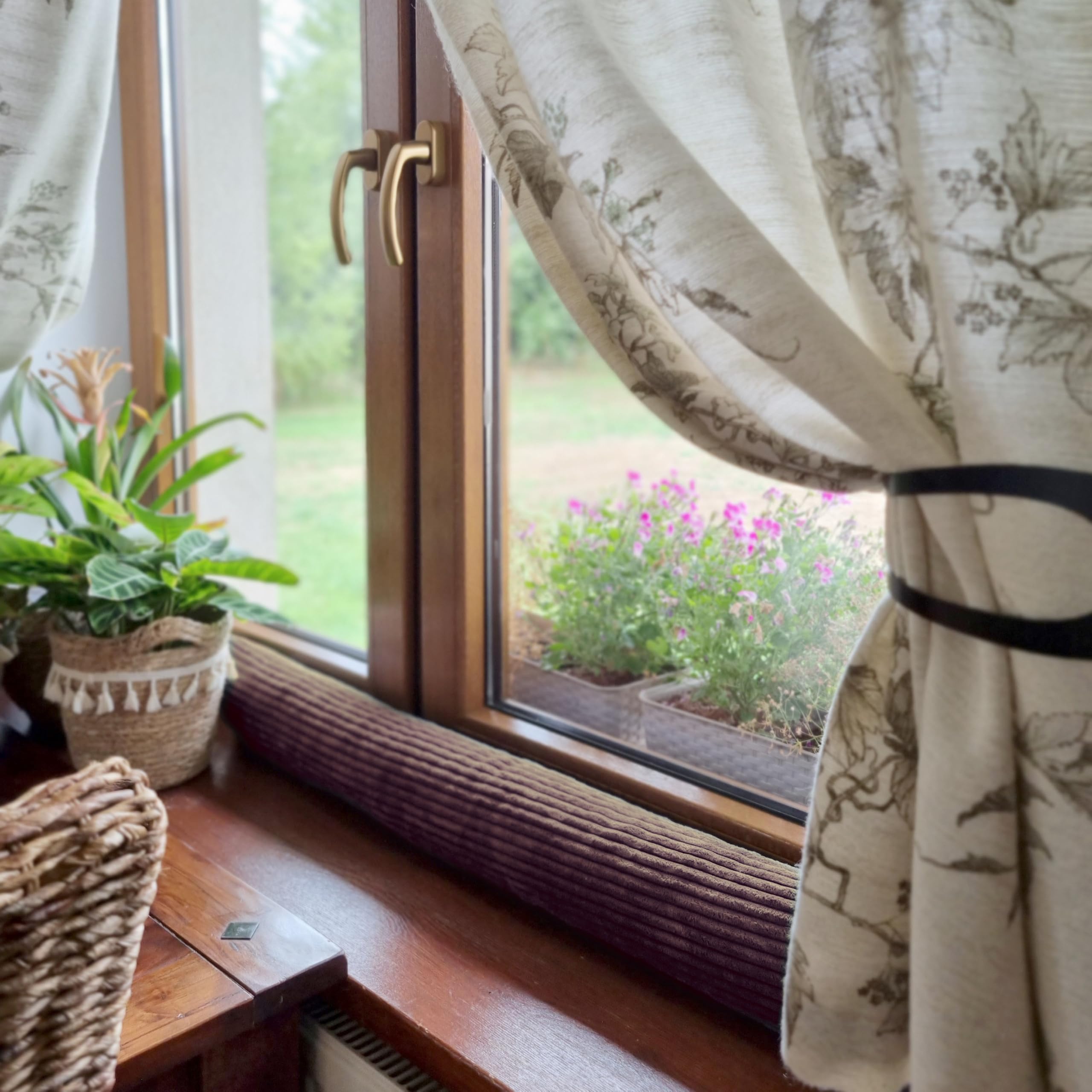 4L Textil Zugluftstopper Durchzugstopper aus Cord Windstopper für Türen und Fenster Luftzugstopper für Tür Türschlange Türrolle 70 cm 80 cm 90 cm 100 cm 150 cm (Braun, 100 cm)