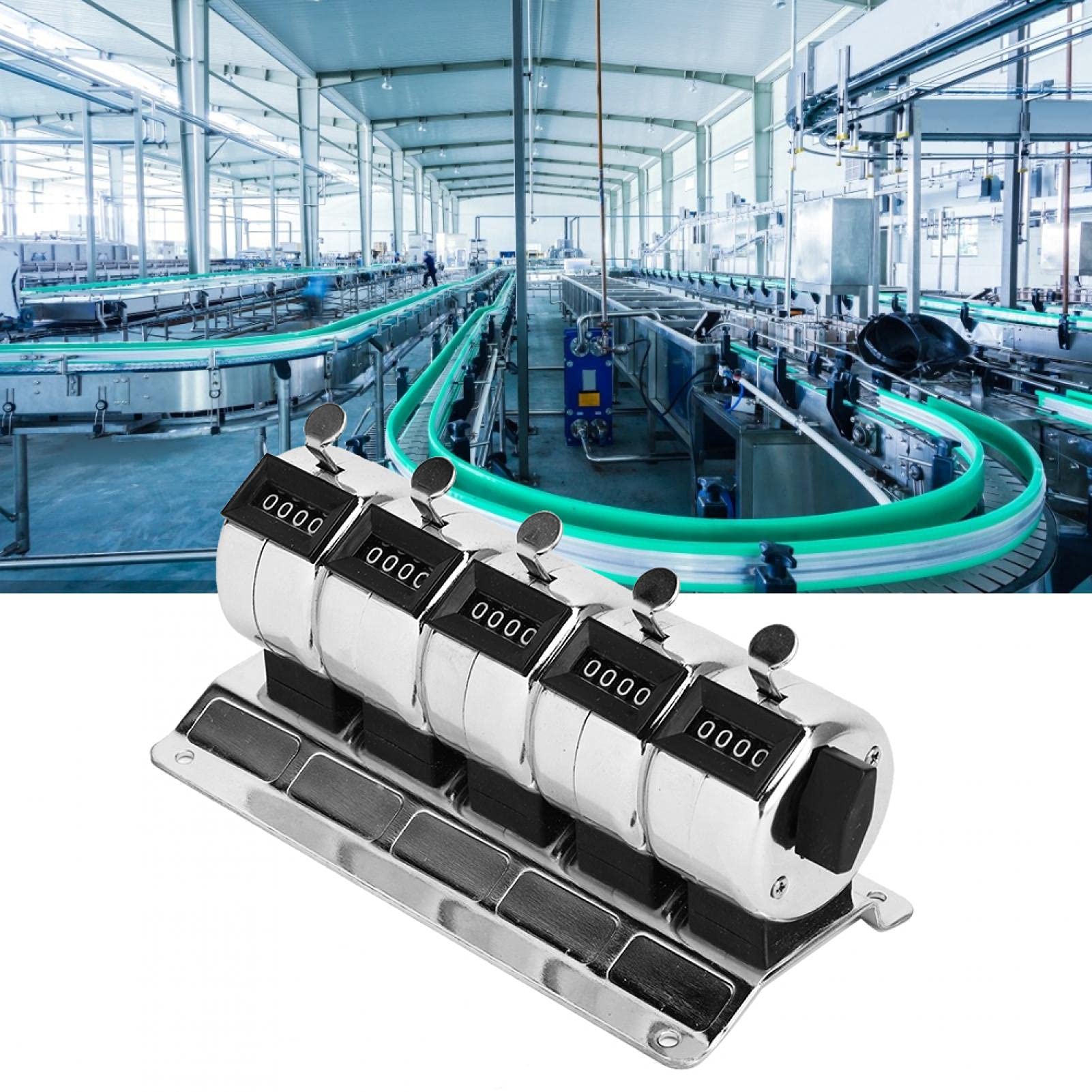 Compteur à 4 chiffres, compteur mécanique à cliquet manuel en métal à 4 chiffres, 5 unités, outils de quincaillerie de pointage en acier inoxydable