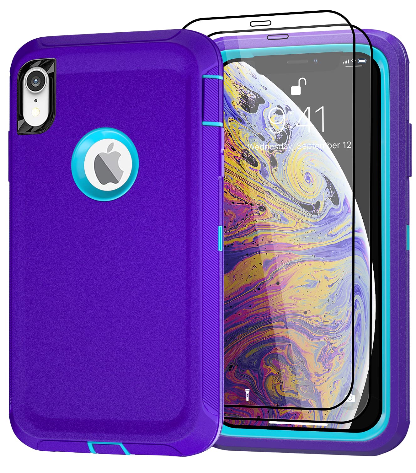 Case for iPhone Xs Max Case with 2 Screen Protector, Full Body Protection Heavy Duty Phone Case, Drop-Proof Shockproof Military Grade Cover for Apple