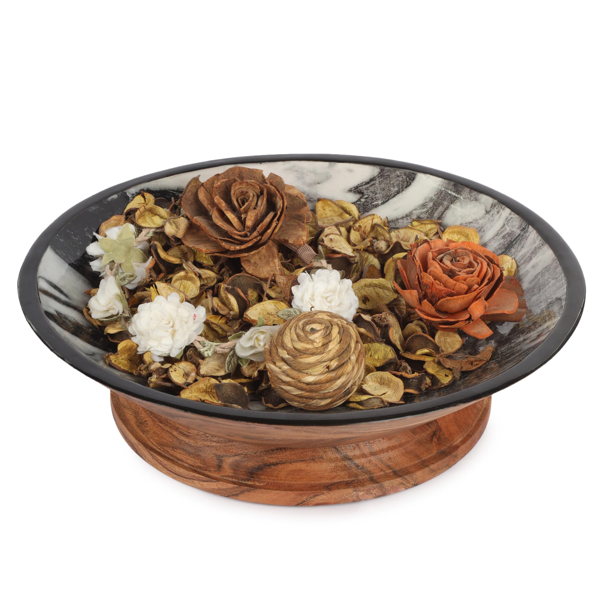 DecMart Wooden Baskets Organizer for Fruit Vegetables Round Shape Ideal Gift for Friends/Family and co-Workers on Every Occasion Including Birthdays/Christmas/Thanksgiving