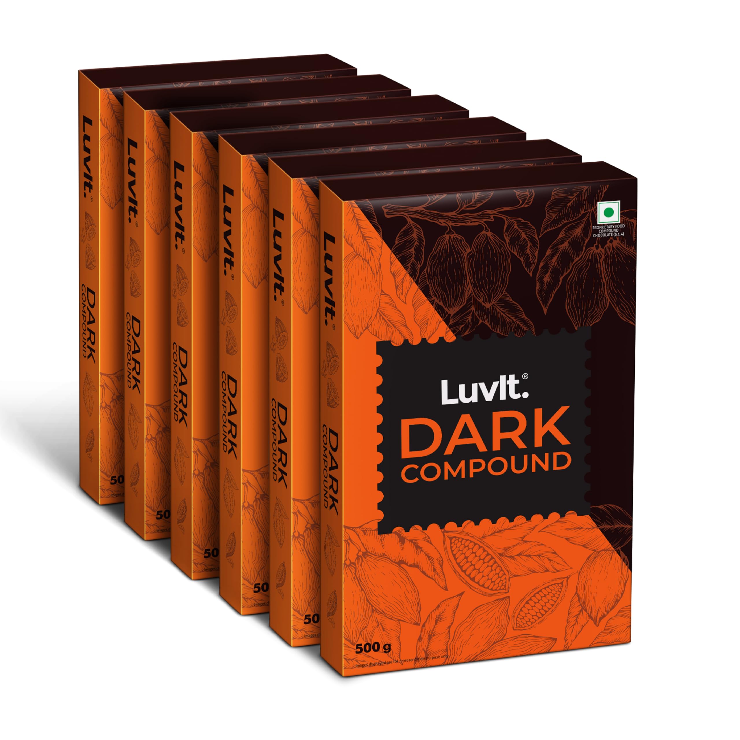 Cocoa Crush Dark Compound Bar | Perfect for Baking, Frosting, Chocolate Making | No Preservatives | Pack of 6-500g Each