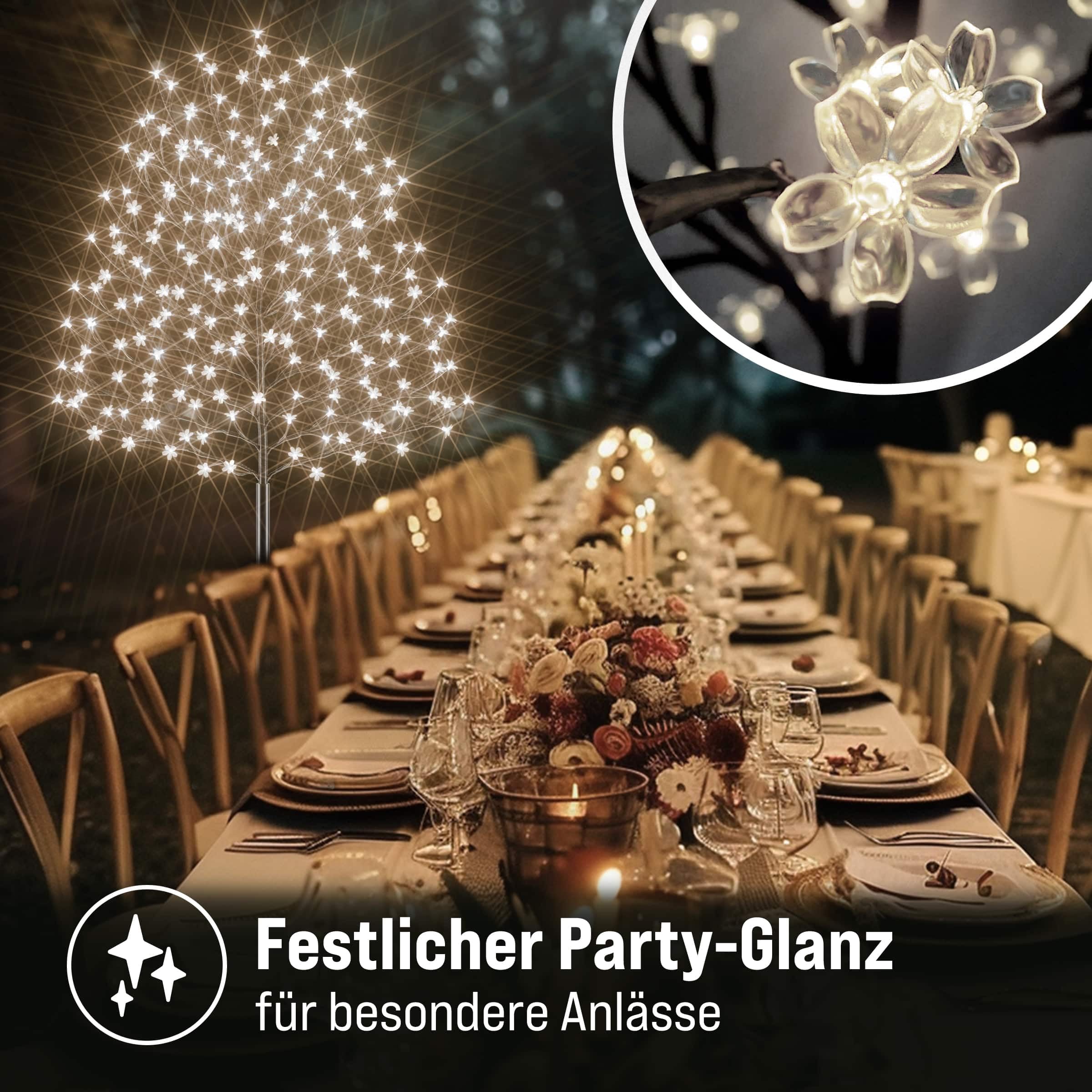 MONZANA® Kirschblütenbaum 2er Set 220 cm 220 LED Warmweiß Außen Innen Künstlich Groß Deko Weihnachten Weihnachtsdeko Kirschbaum Leuchtbaum Lichterbaum