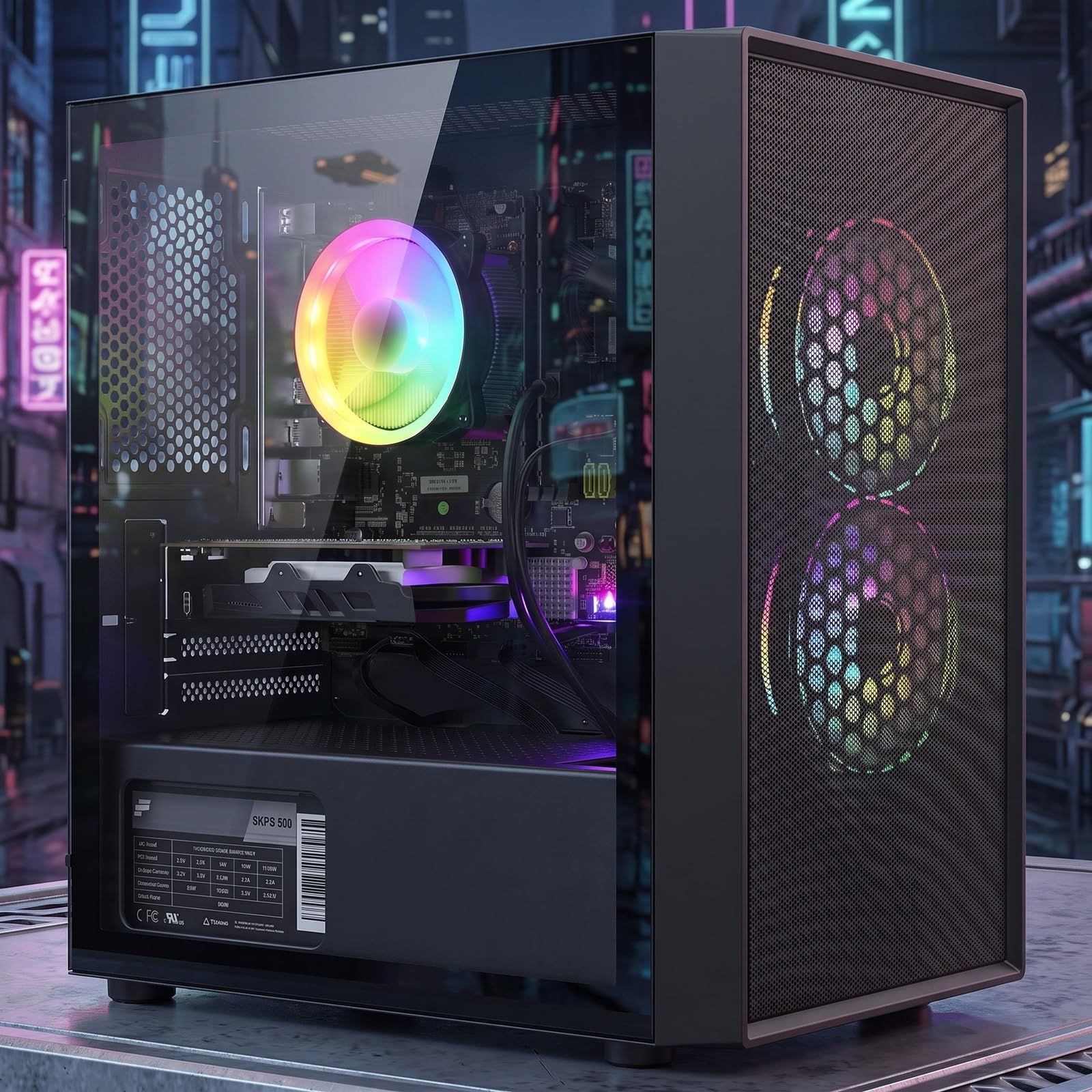STGsivir Gaming PC, Core i5, RX550 4G, 16G RAM, 512G SSD | Gaming Computer für Streaming,Videobearbeitung,Hausaufgaben, bis zu 3.7 GHz, WLAN 6, BT 5.0, 4K,HDMI,DP, Win16 Pro, ARGB