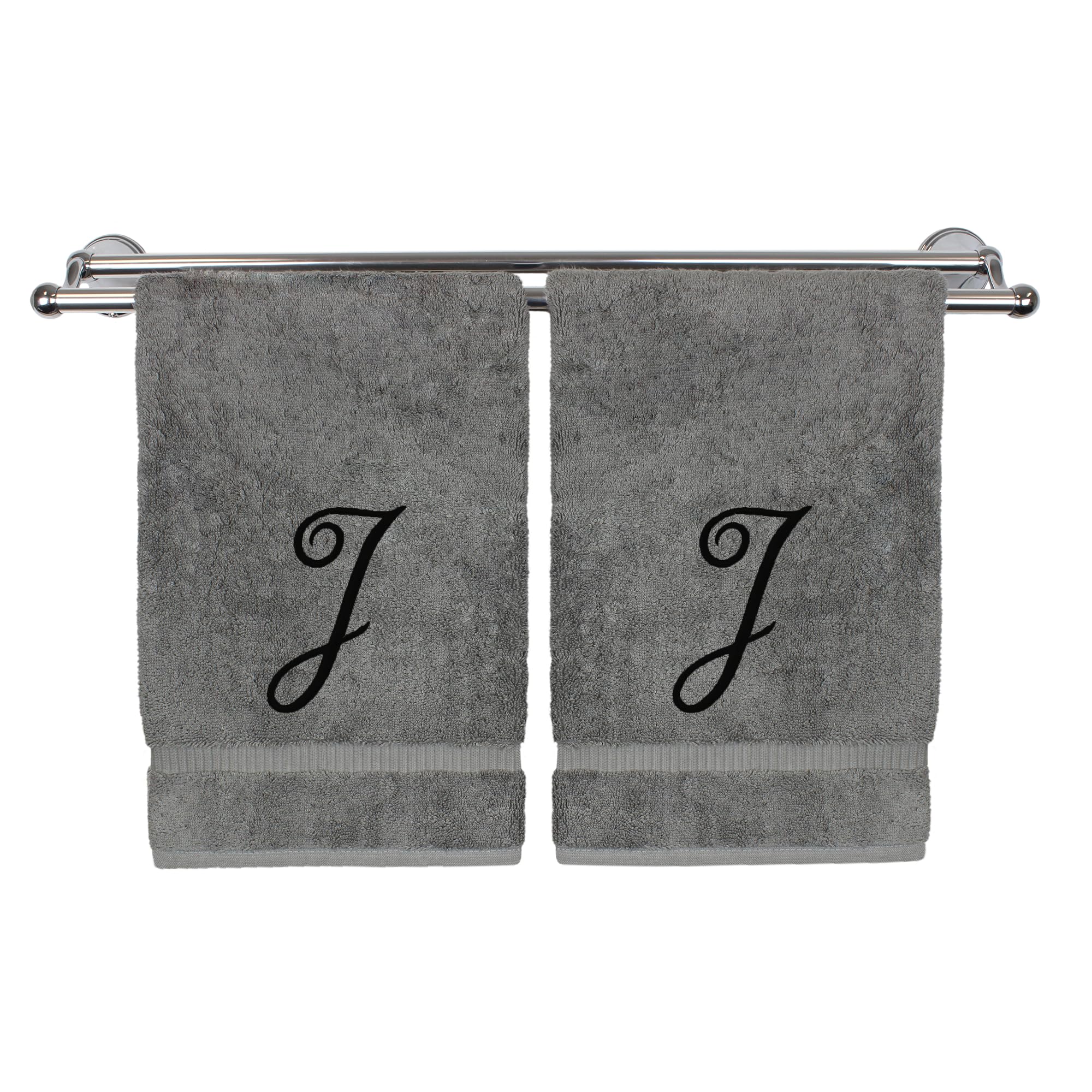 Monogrammed Hand Towel, Personalized Gift, 16 x 30 Inches - Extra Absorbent 100% Turkish Cotton- Soft Terry Finish - for Bathroom, Kitchen and Spa -