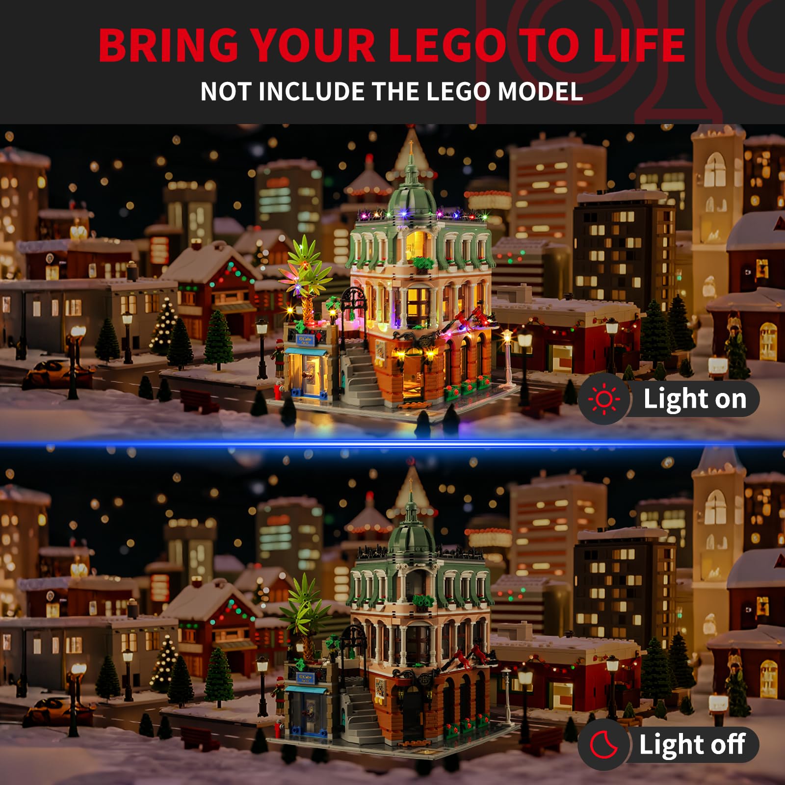 BRIKSMAX 2.0 Light Kit for Lego-Boutique Hotel -Innovative Led Lighting Compatible with Lego Icons 10297 - Not Included Model Set - Image 2