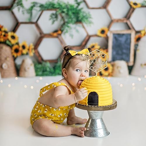 Miniatura 9 de MUWEOL Oh Baby - Decoración de madera para tarta, decoración de baby shower, suministros de doceración de torta de revelación de género, accesorios