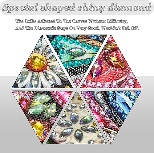 Miniatura 4 de FHBUBPUP Kits de Pintura de Arte de Diamantes de Flores para Adultos, Arte de Diamantes de Forma Especial 5D para Principiantes, Arte de Gemas