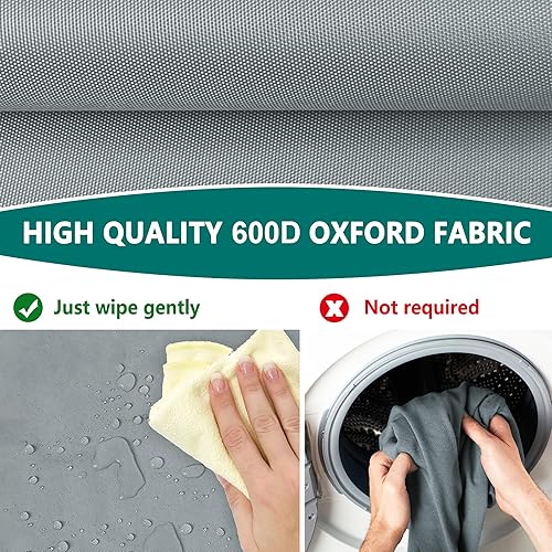 Miniatura 5 de Cubierta de carrete de piscina gris para carrete de piscinas de hasta 20 pies de ancho, 600 D, resistente al agua, cubierta de carrete de manta