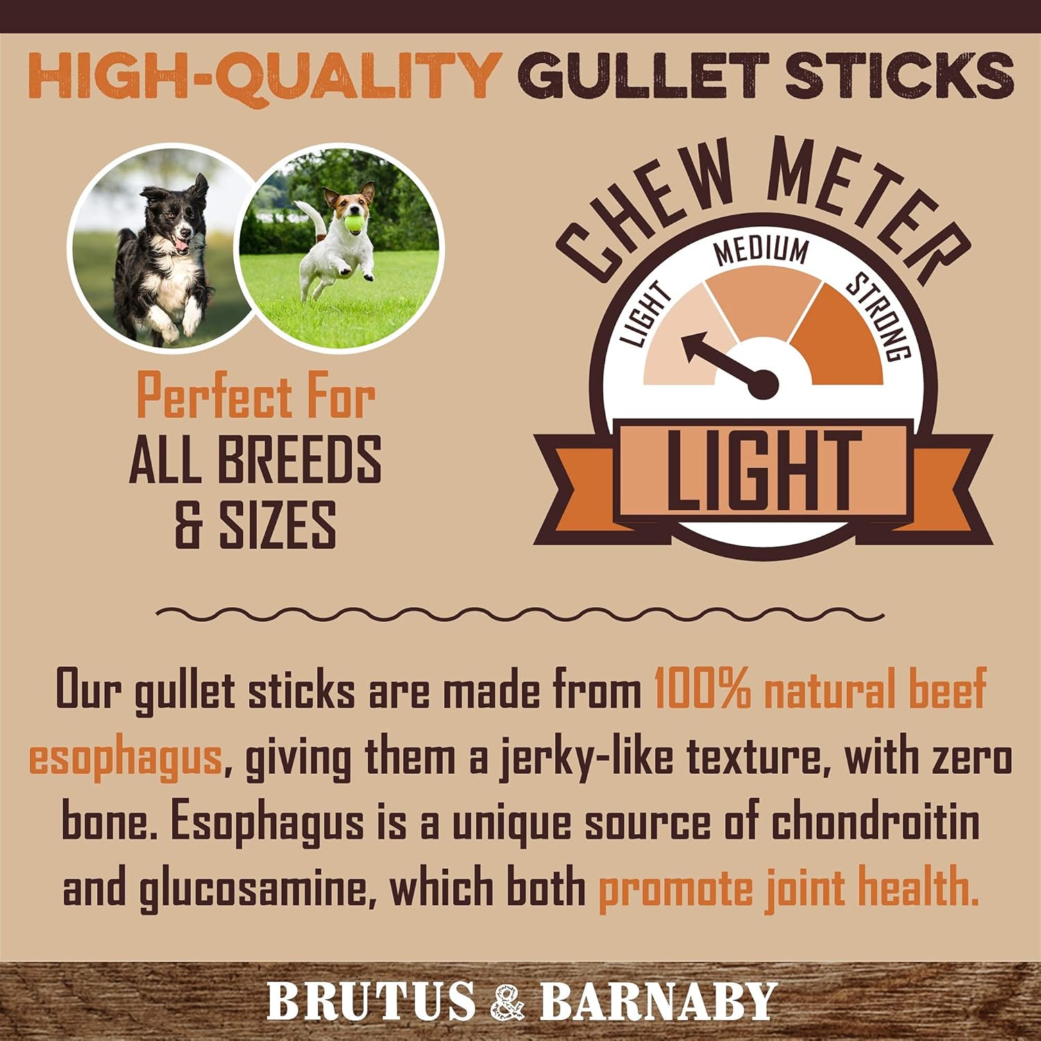BRUTUS & BARNABY Natural Whole Pig Ears (25-Count) + All Natural Single Ingredient Beef Jerky Chews (15-Count)