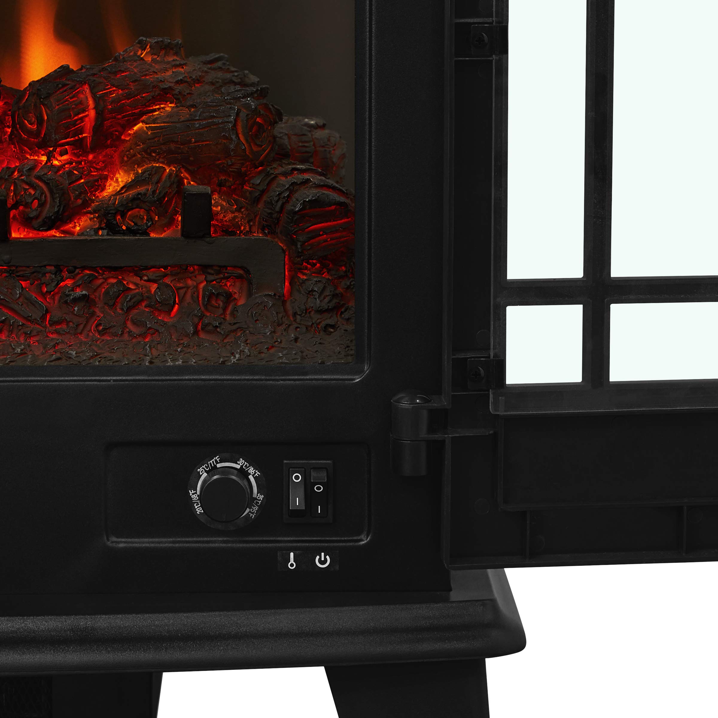 Amazon.com: Real Flame Foster Stove Electric Fireplace, Black : Home u0026  Kitchen
