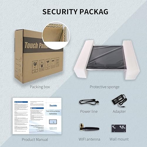 Miniatura 6 de Tablet con monitor de pantalla táctil Android 11 de 18.5 pulgadas, FHD 169 1080P, WiFi y BT, altavoces incorporados, RK3568 2GB RAM y 32GB ROM,