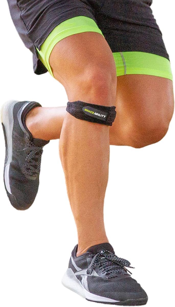 Correa de soporte para tendón rotuliano - Rodillera estabilizadora con banda ajustable para tendinitis rotuliana, Osgood Schlatter, fútbol, baloncesto, correr, rodilla de saltador, tenis, voleibol (L)
