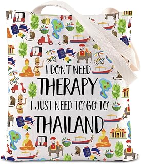 KUIYAI Thailand Tote Bag Thailand Vacation Gift Thailand Souvenir Gift Thailand Lovers Gift Travel Gift Weekend Trip Gift