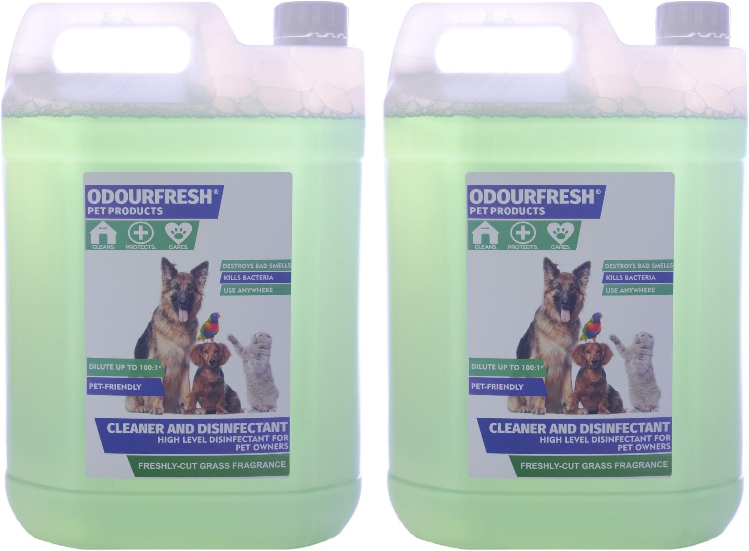 Odourfresh Freshly Cut Grass Pet Disinfectant 2x5L - Disinfectant, Astroturf and Artificial Grass Cleaner & Deodoriser