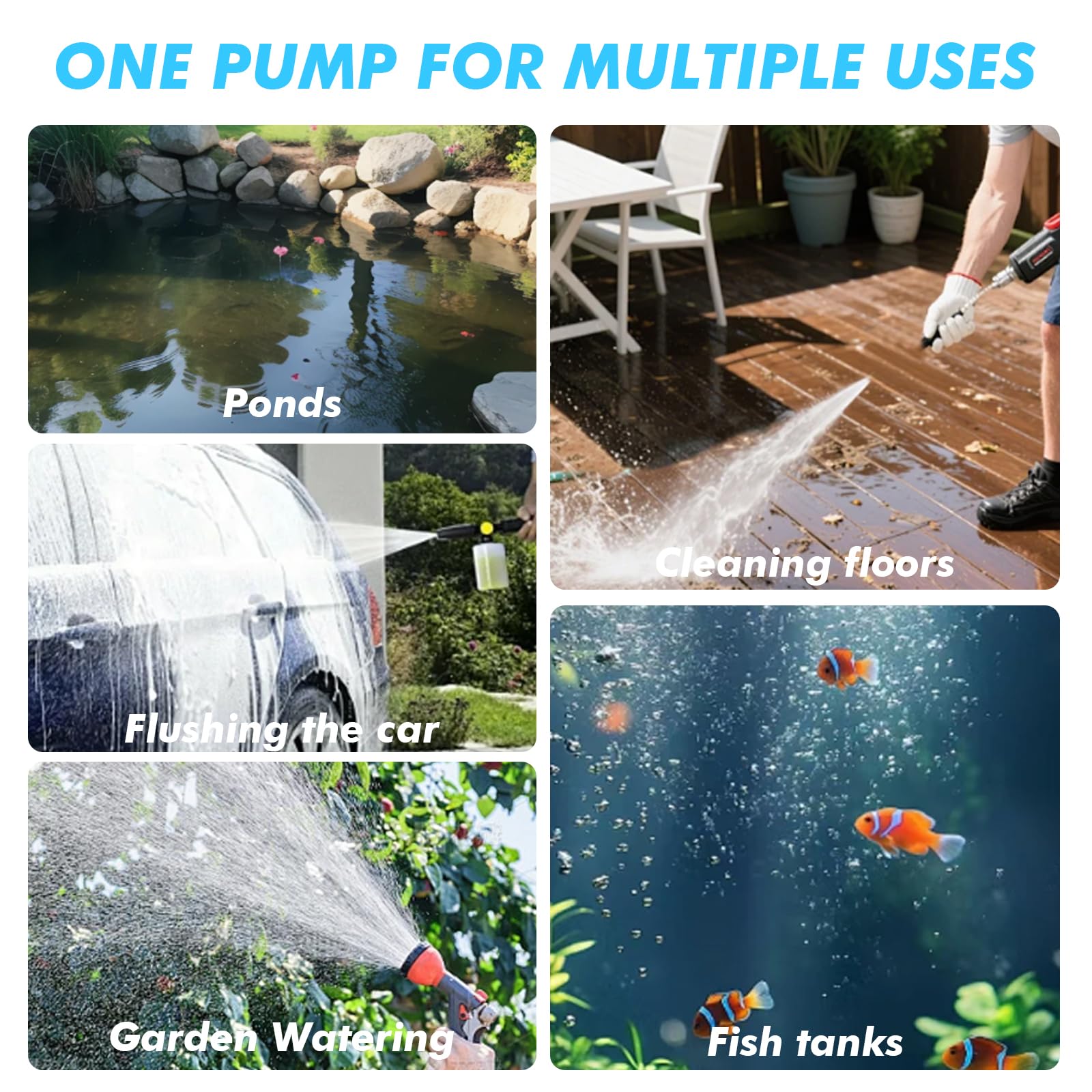 ‌Pompe à Eau Portable pour Makita 18 V‌, Pompe de Transfert D'eau Sans Fil 30 L/Min‌, ‌65 W‌ Pompe à Eau électrique pour Jardin, Camping, Spa, Piscine, Aquarium (Sans Batterie)