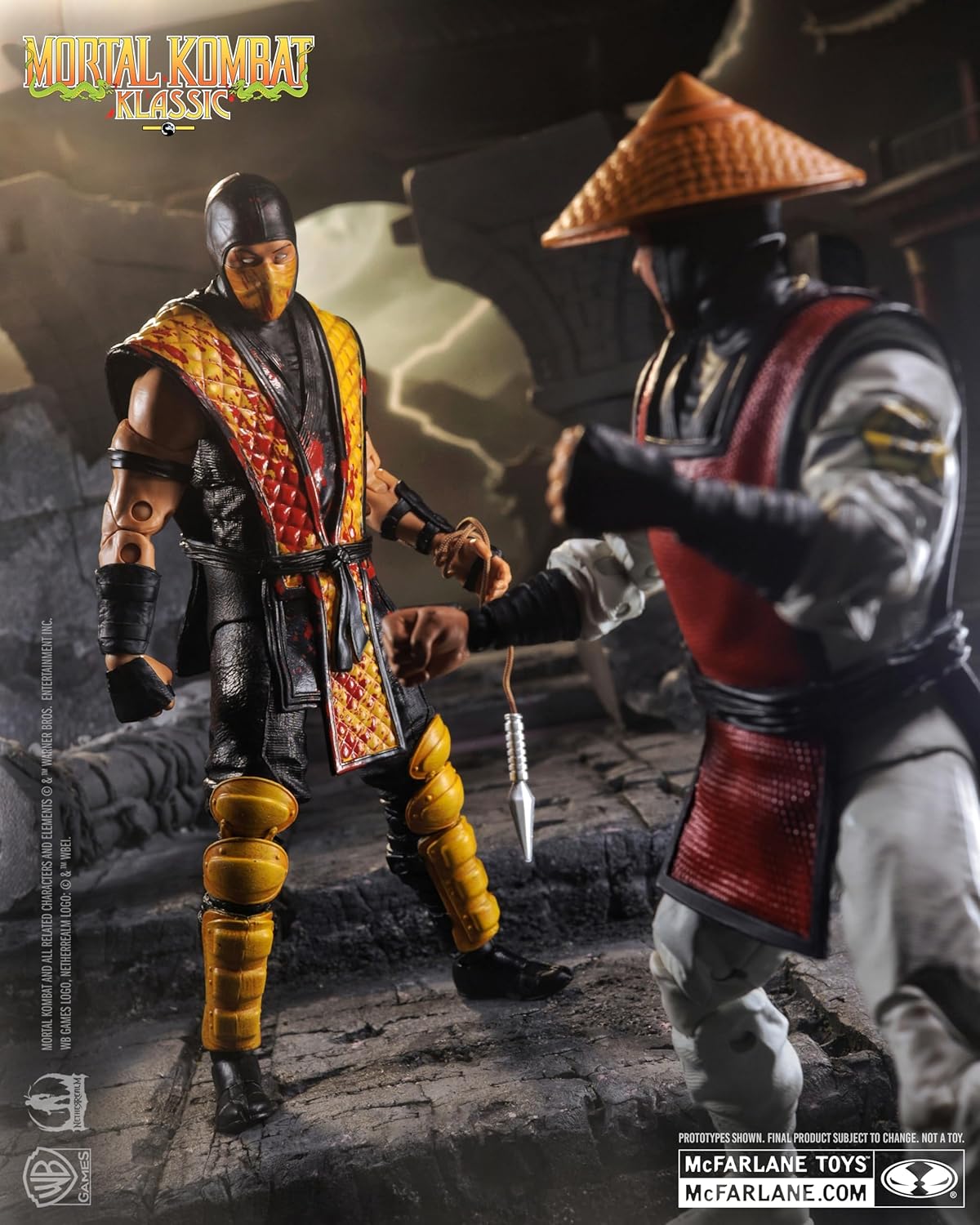 Mortal Kombat Klassic Scorpion vs Raiden 7in Action Figure Deluxe 2-Pack McFarlane Toys
