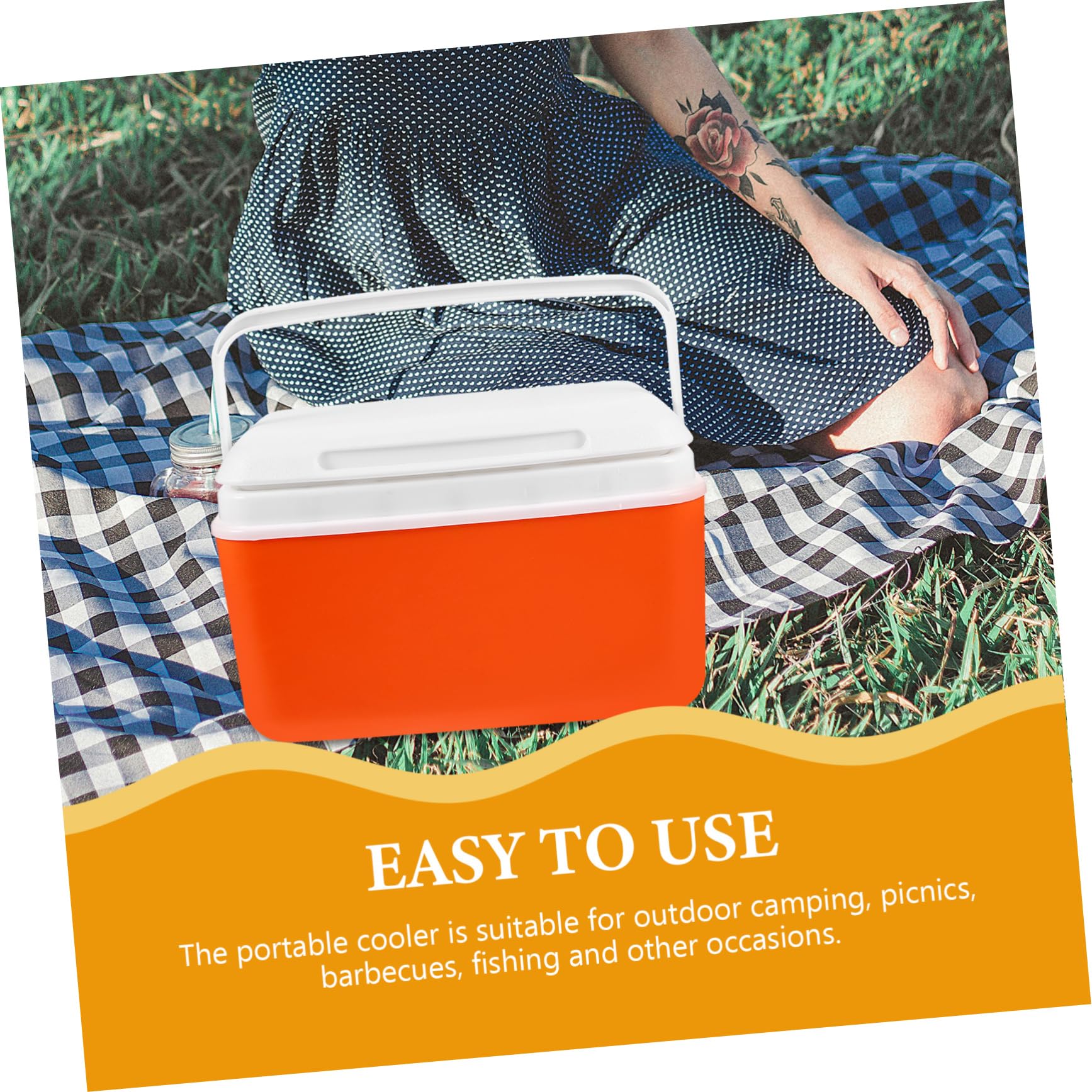 Caja térmica portátil aislada con asa, contenedor de alimentos multifunción para picnic al aire libre, camping, barbacoa, pesca, incluye paquetes de hielo y panel de hielo, duradero y fácil de