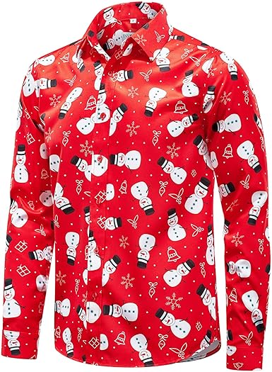 ENVMENST Christmas Button Up Shirt 