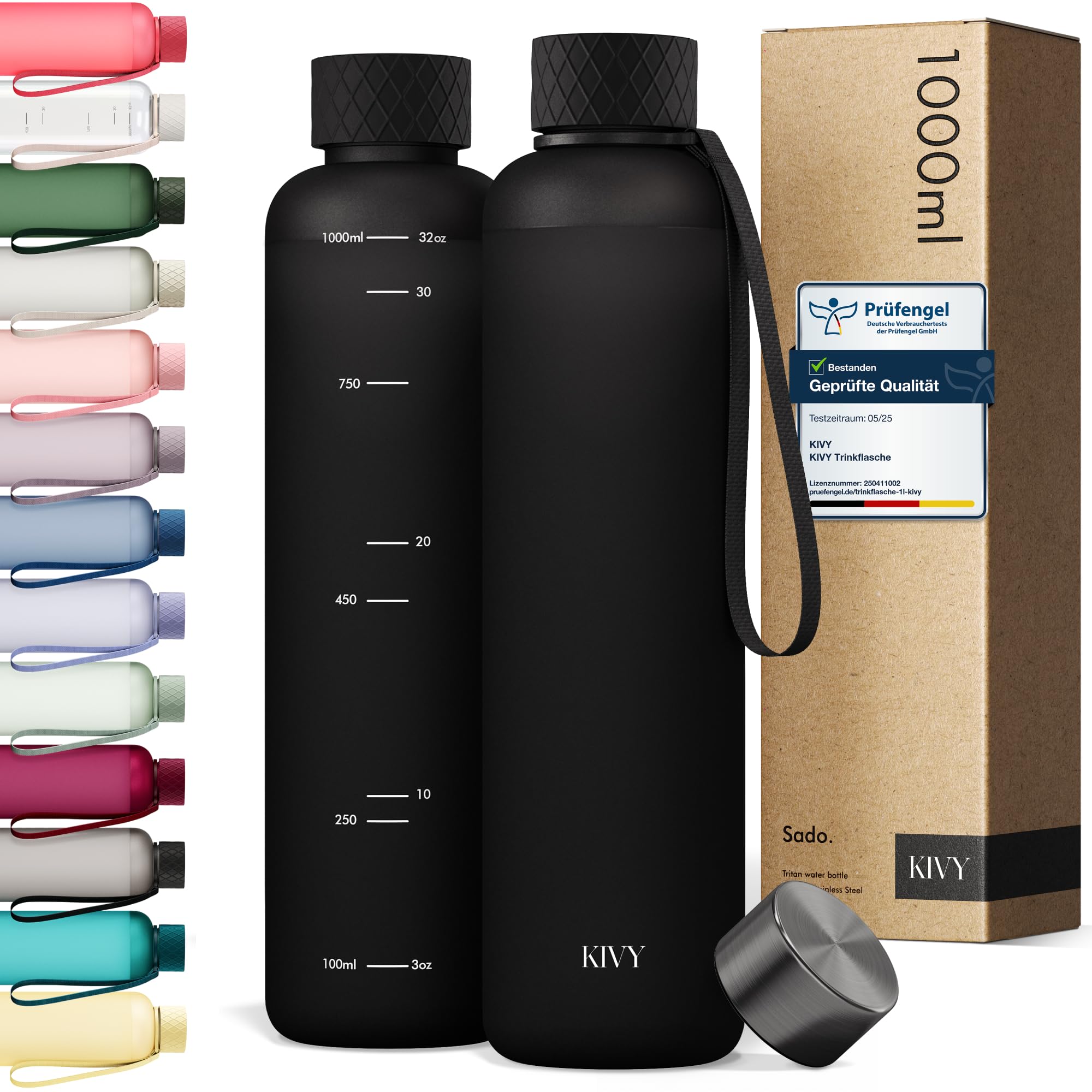 KIVY Tritan-Wasserflasche der 2. Generation
