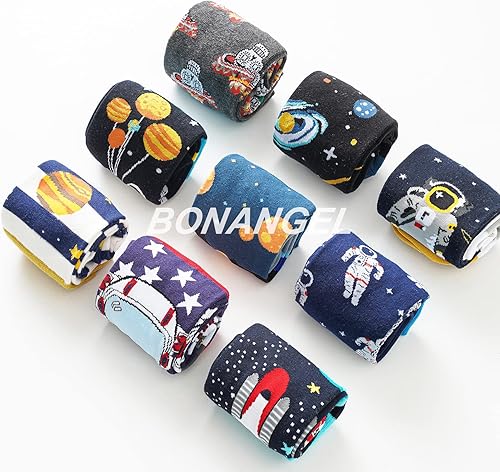 Miniatura 6 de BONANGEL Men's Fun Dress Socks-Colorful Funny Novelty Crew Socks Pack,Crazy Socks Gifts for Men