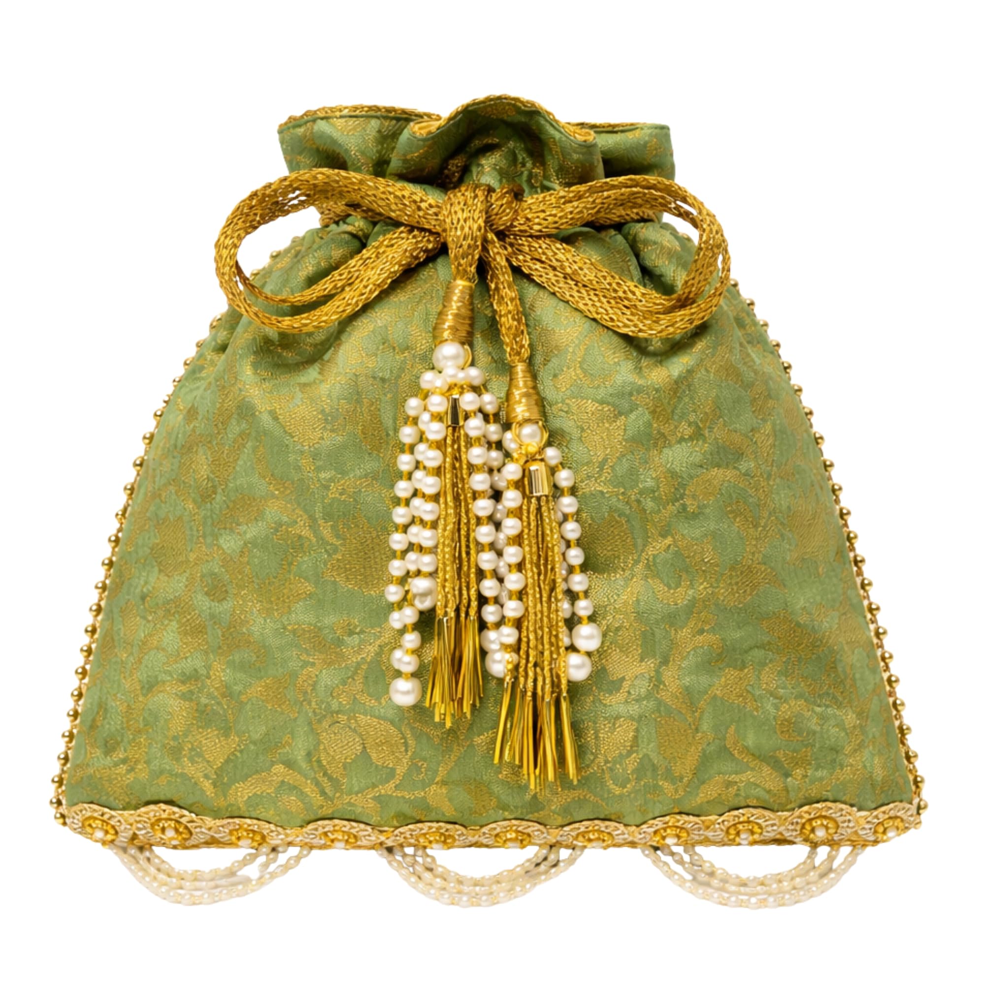 Decorative Bridal Potli Bag Pack of 1 | Drawstring Pouch for Wedding Favors and Festive Gift Packaging-image-22