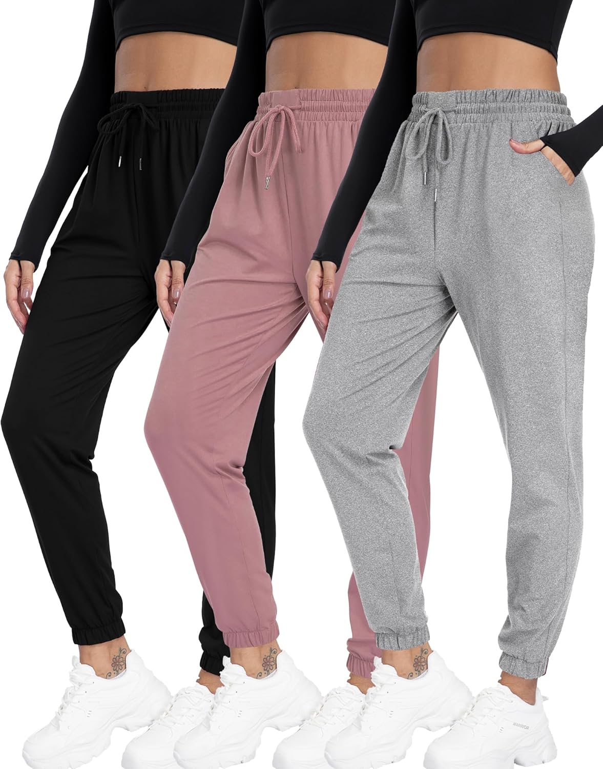Women Joggers with Pockets, Ultra-Soft Comfortable Lightweight Drawstring Womens Sweatpants for Workout Gym and Jogging