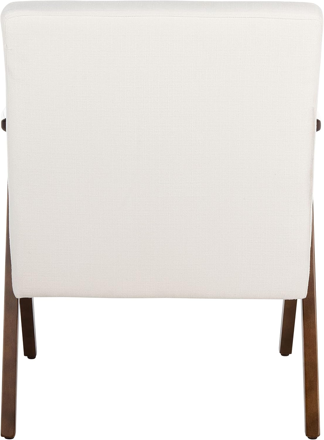 SAFAVIEH Home Collection Emyr Mid-Century White/Walnut Accent Arm Chair ACH4007B