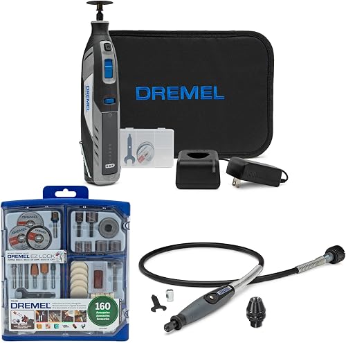 8250 12V Lithium-Ion Battery Cordless Rotary Tool Bundle | Flex-shaft, accessory kit, brushless motor, (4 items)