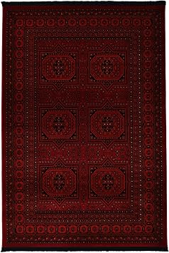 Afgan Türkmen Otantik Desenli Dokuma Kırmızı Oturma Odası Salon Mutfak Halısı Yolluk 0023A