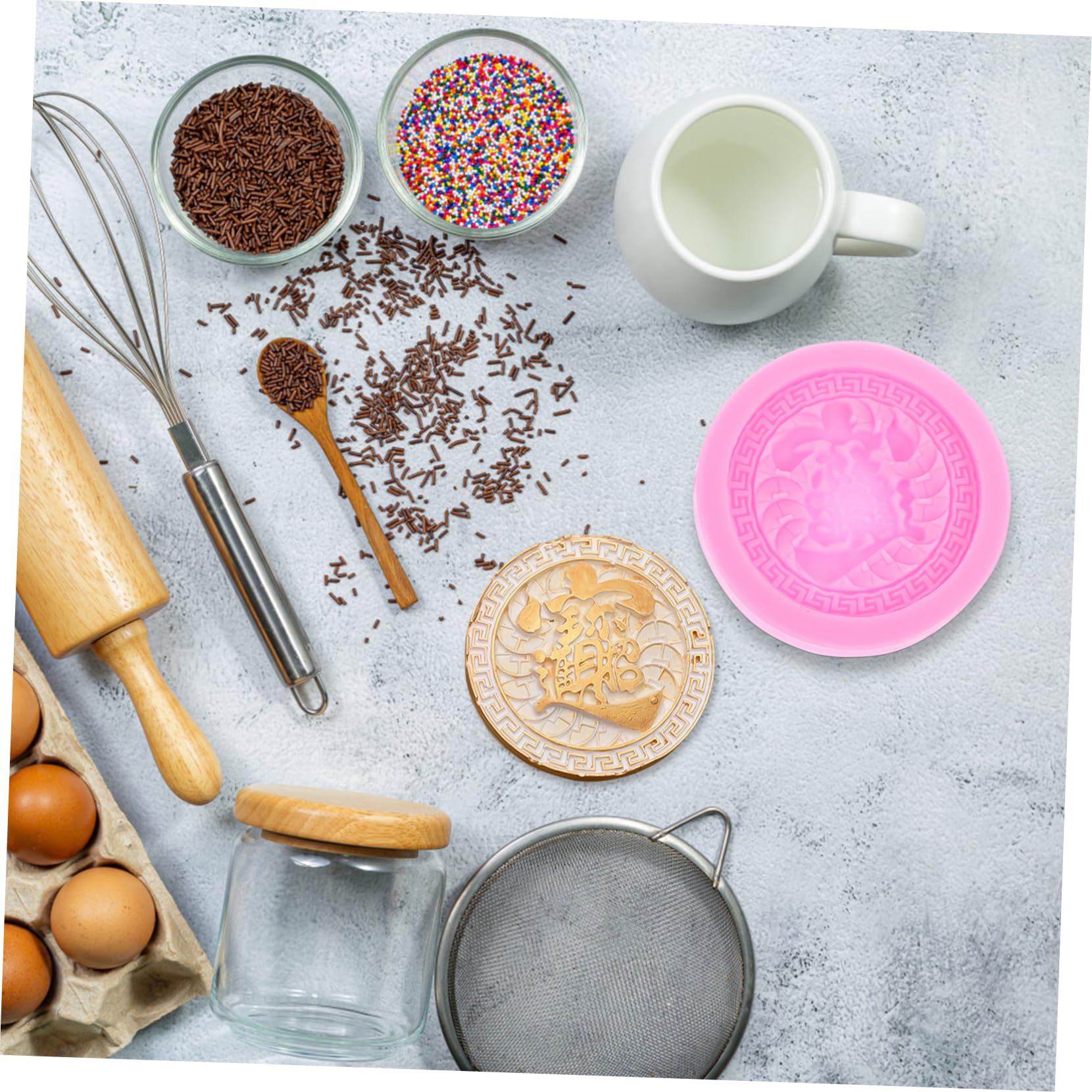 Cabilock 2 Juegos Molde De Silicona Moldes para Dulces Bandejas De para Gelatinas Molde para Hornear Pasteles Horneado De Fondant Molde para Hacer Dulces Rosa Gel De Sílice 3 Piezas * 2