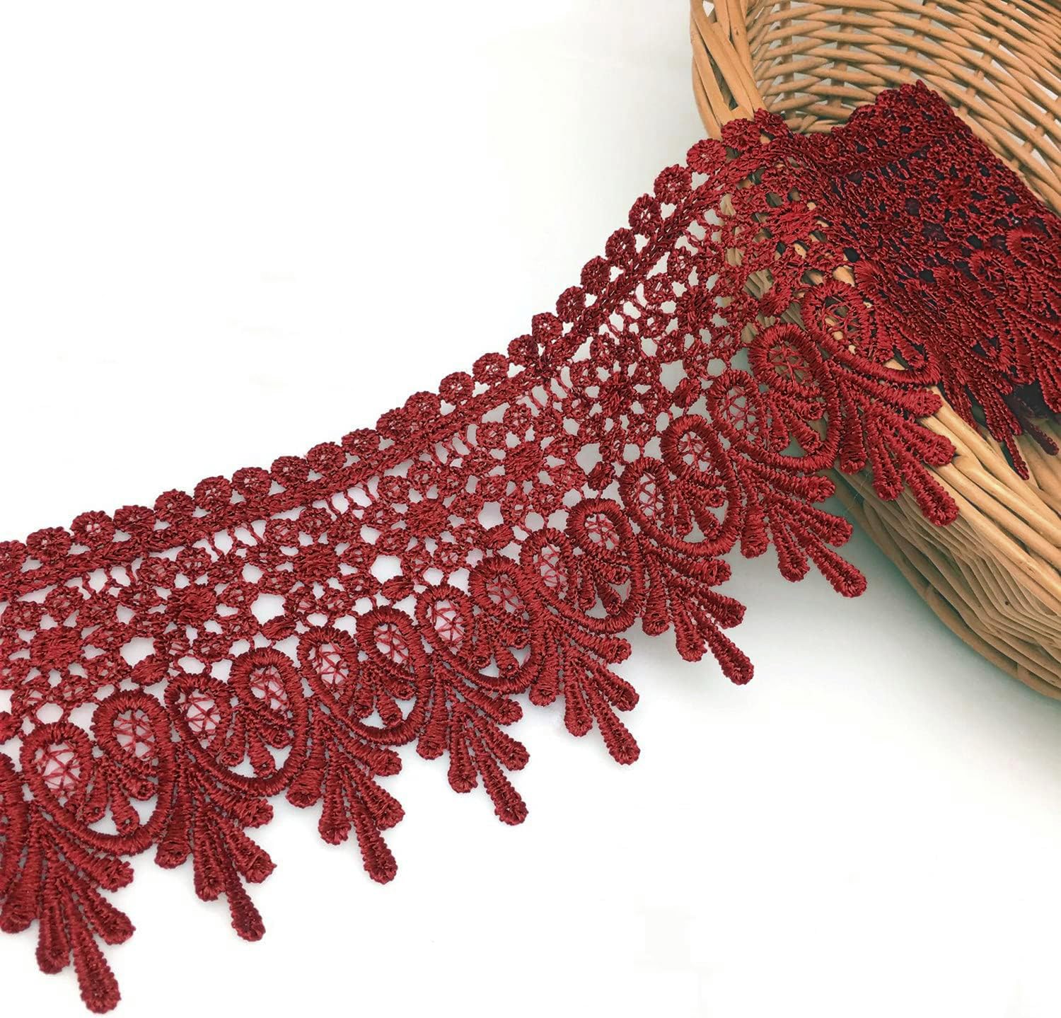 Amazon.com: FQTANJU 5 Yard Floral Lace Edge Trim 9cm Wide Ribbon Edging Trimmings Wedding Dress Embellishment Gift Party Decoration Applique DIY Sewing Crafts (Dark red) Amazon.com: FQTANJU 5 Yard Floral Lace Edge Trim 9cm Wide Ribbon Edging Trimmings Wedding Dress Embellishment Gift Party Decoration Applique DIY Sewing Crafts (Dark red)
