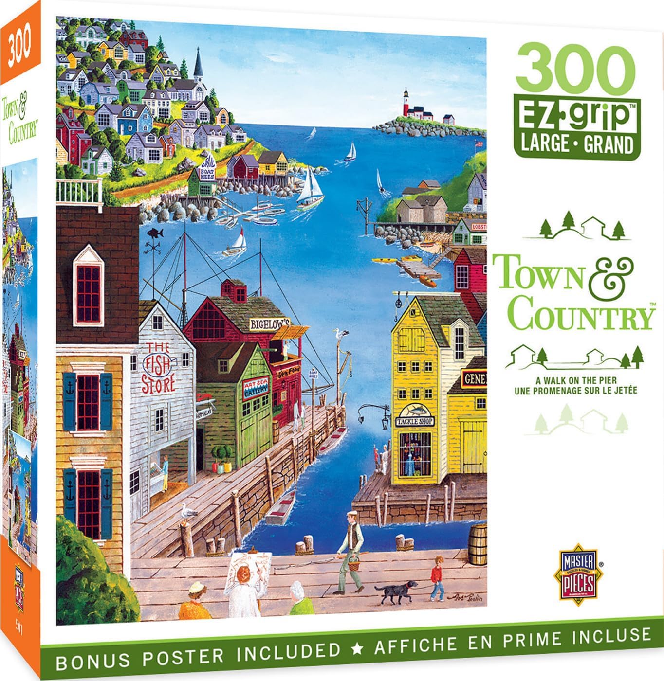 MasterPieces 300 Piece EZ Grip Jigsaw Puzzle - A Walk on the Pier - 18"x24"