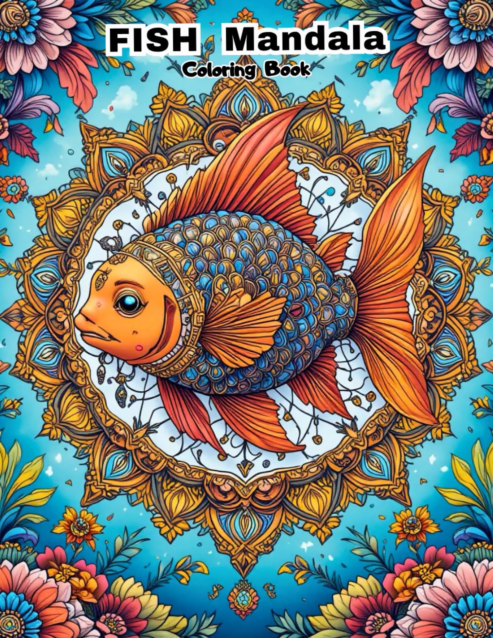 Underwater Art Therapy: 50 Intricate Fish Mandala Patterns for Mindfulness and Anti-Anxiety