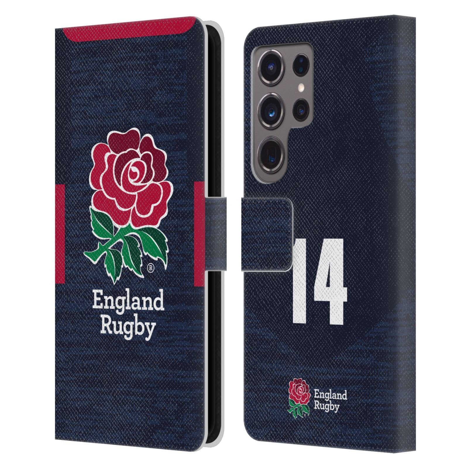 Funda de cuero Samsung S24 Ultra England Rugby elegante 7
