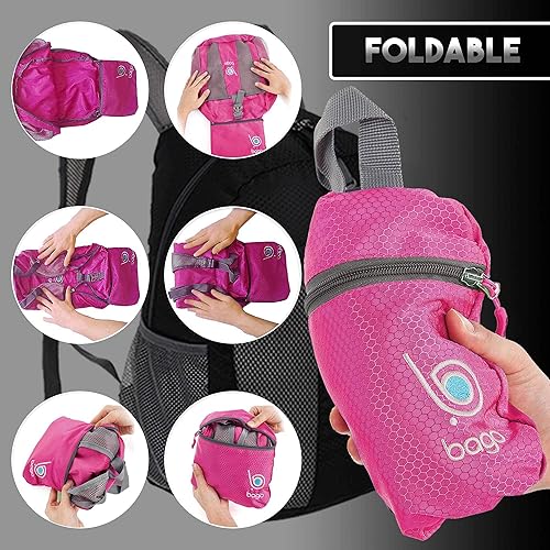 Miniatura 10 de bago Mochila de senderismo ligera y pequeña para mujeres y hombres, paquete de viaje de 25 litros, mochila plegable para senderismo, ultraligera