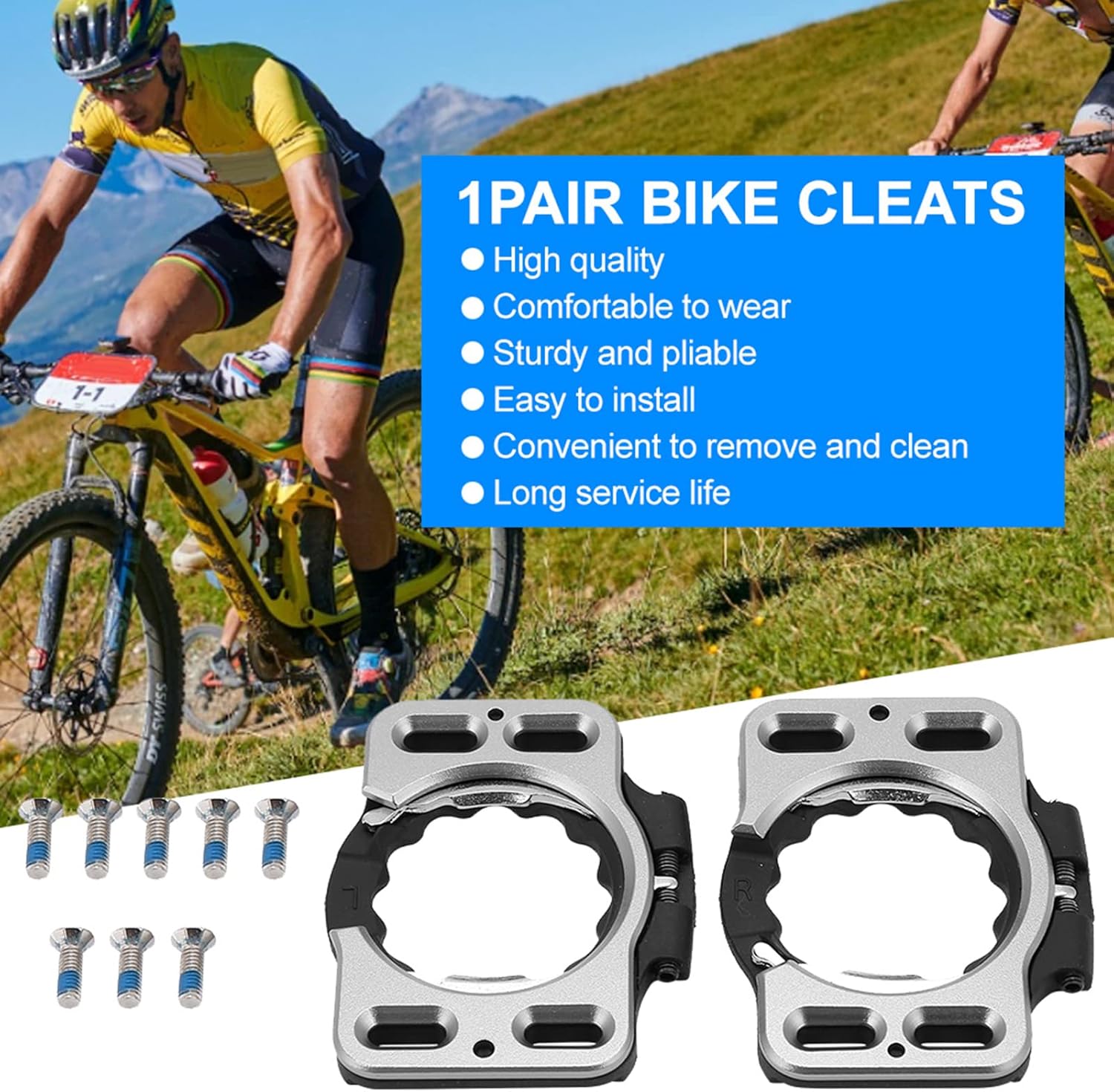 for Wahoo Zero Cleats 1 Pair Bike Cleats, for SpeedPlay Zero, Pave/Ultra Light Action,X1,X2,X5, Cycling, Road Biking, Mountain Biking Aluminum Quick Release Shoe Cleats Set
