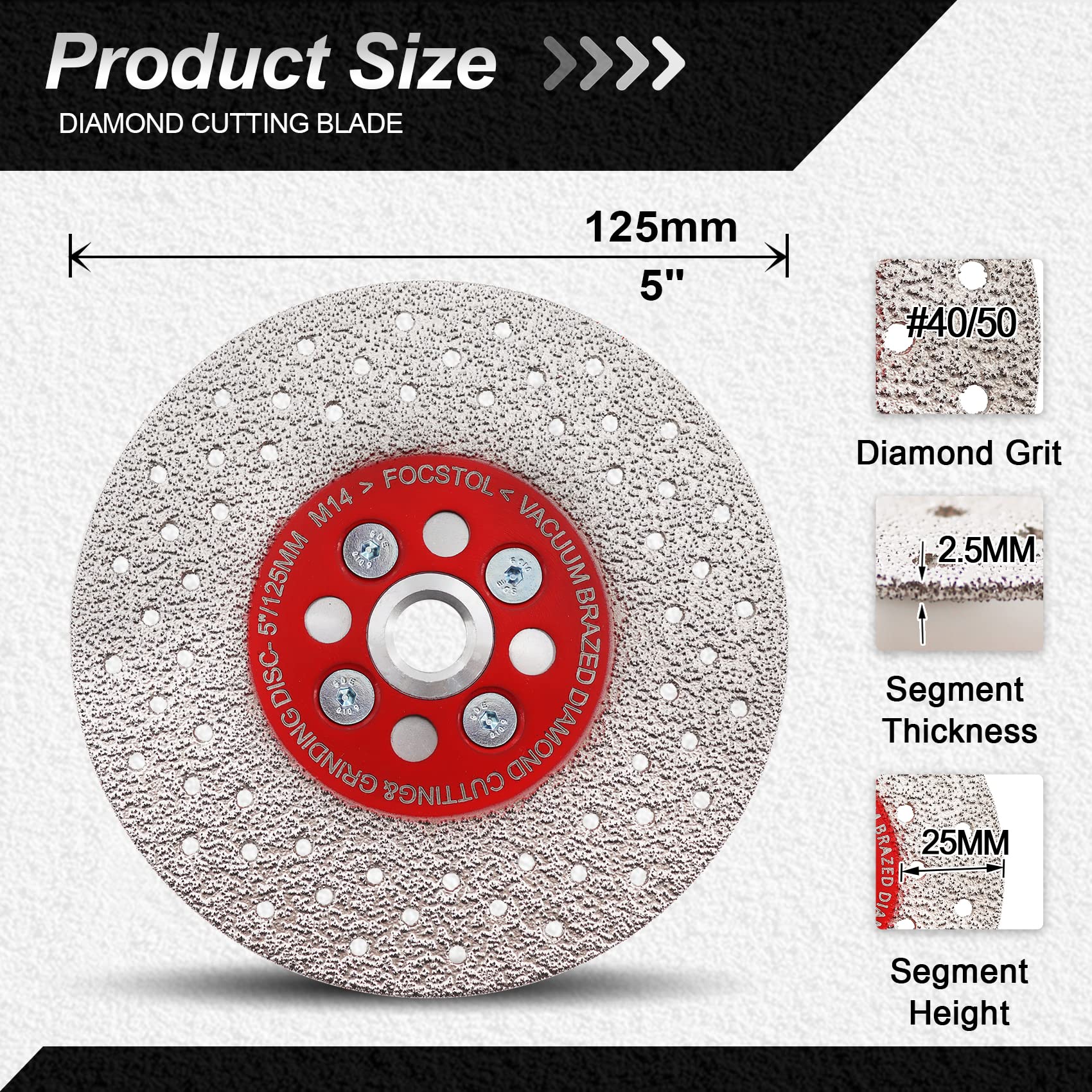 FOCSTOL Diamond Cutting Grinding Disc 125mm - Image 2
