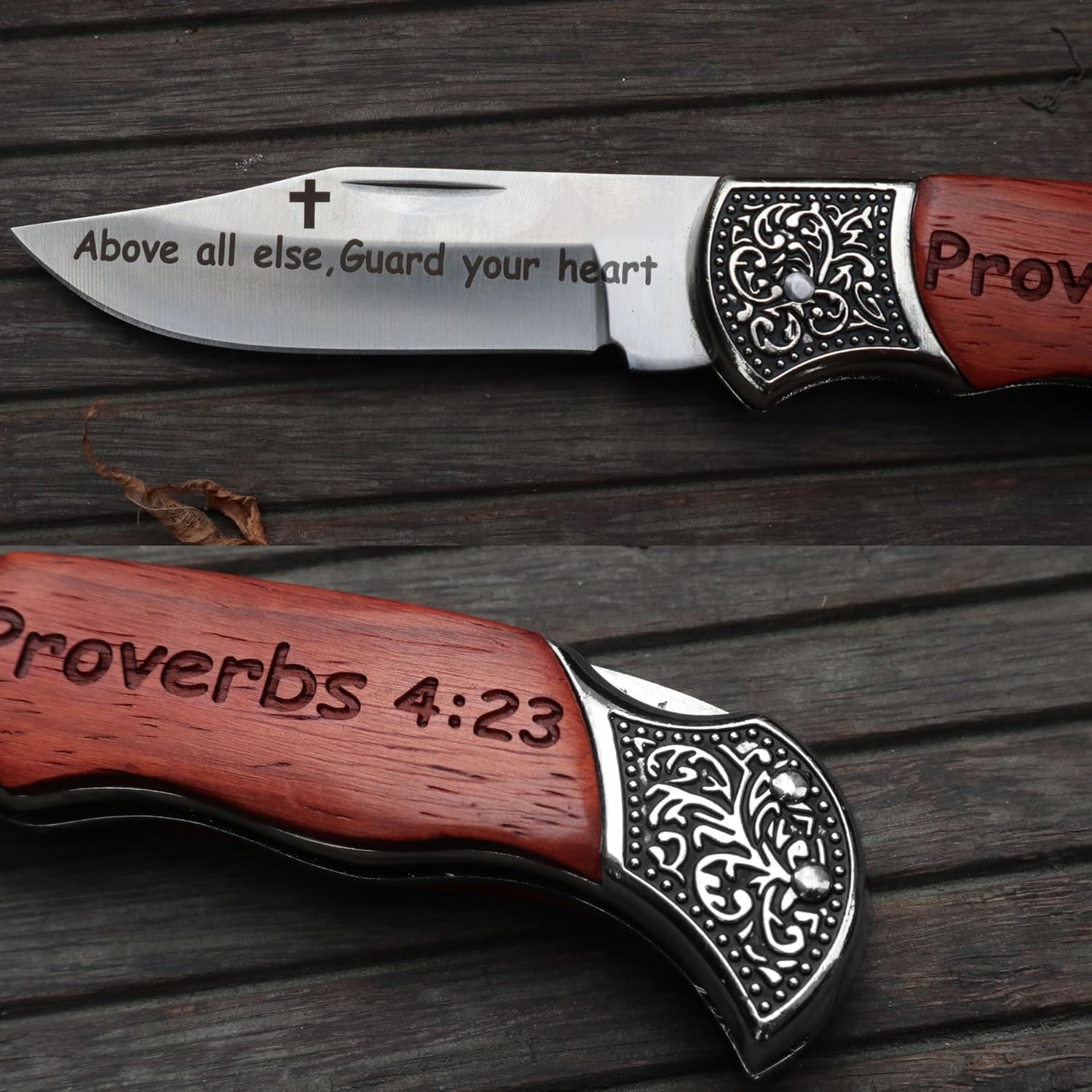 Engraved Above all Else,Guard your Heart-Proverbs 4:23 Catholic Christian Gifts Bible Verse Utility Tool,Scripture Baptism Religious Confirmation Holy Men Gift