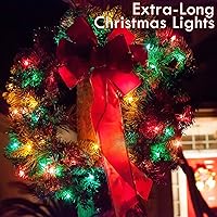 Vista 9 de Guirnalda de luces extralargas para interiores y exteriores, 200 luces LED mejoradas de Navidad, impermeables, 8 modos de enchufe, alambre