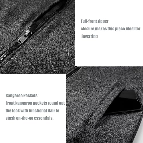 Miniatura 5 de OHSNMAKSL Sudaderas con capucha para hombre, forro polar cálido, sudadera con capucha y cremallera completa, abrigos de entrenamiento deportivo