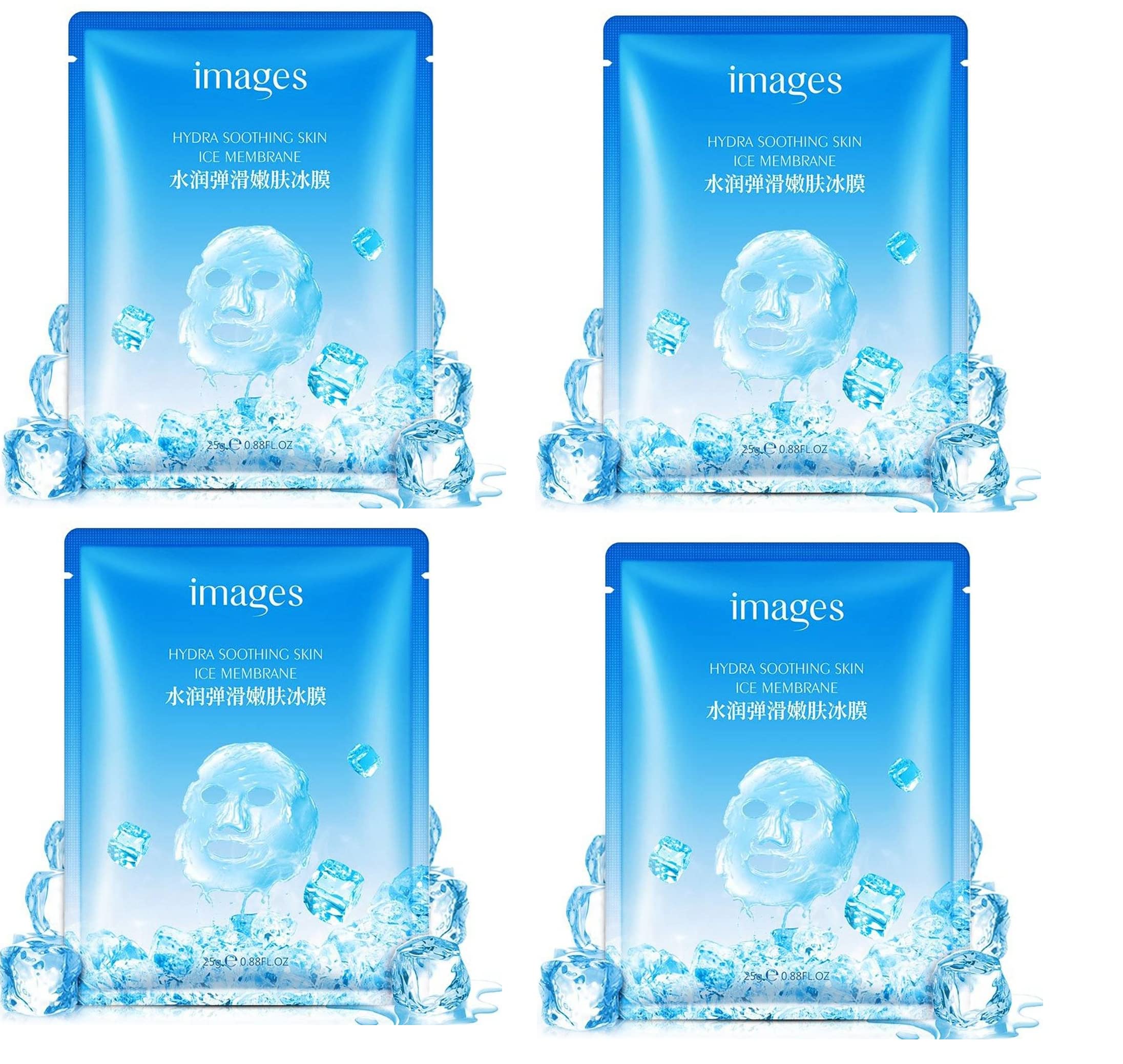 Hydra Soothing Dark spots & Hyperpigmentation Skin Ice Membrane Facial Mask face sheet mask combo pack for men women glowing skin instant shine serum pack of 4, Clear