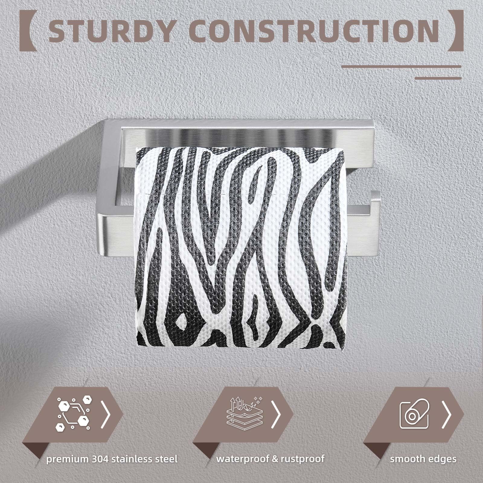 Angle Simple Toilet Paper Holder Brushed Nickel, Bathroom Paper Roll Hanger — Amazon image 4