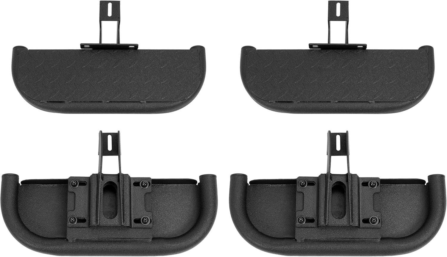 ALMULOO Side Step Compatible with 2007-2018 Jeep Wrangler JK Unlimited JKU 4-Door Running Boards Step Pedals Steel Powder Coated+Textured Black 4 Pcs