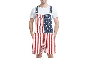 American Flag Overalls Shorts For Patriotic Men