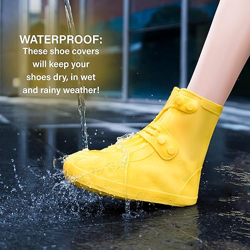 Miniatura 2 de Cubiertas para zapatos de lluvia  Fundas impermeables para zapatos para hombres y mujeres  Cubrezapatos reutilizables, Amarillo