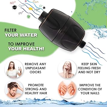 Shower Water Filter + Extra Cartridge - Universal Home Showerhead Filters With Activated Charcoal To Remove Chlorine And Hard Minerals + 1 Extra Replacement Cartridge - Oil-Rubbed Bronze