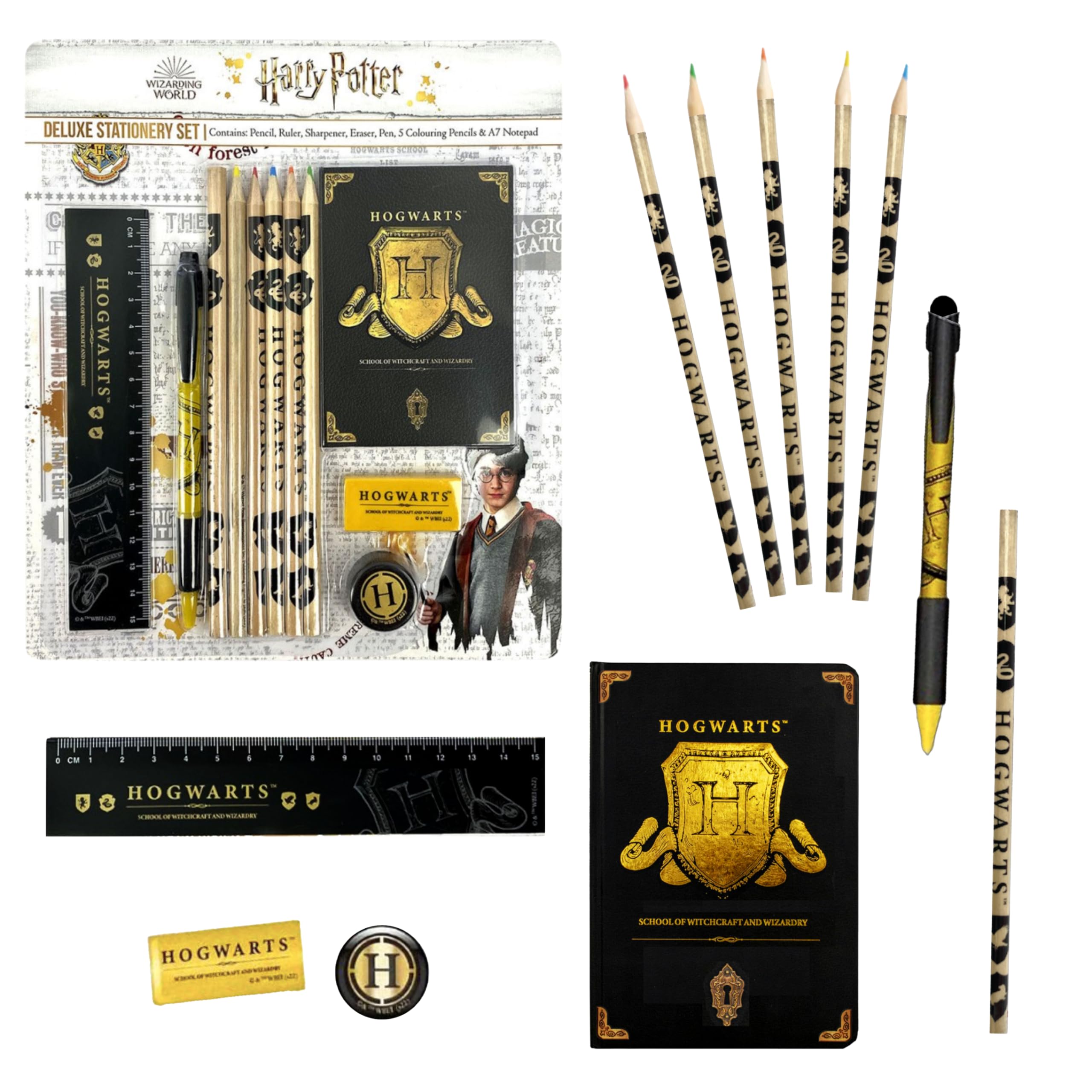 Set Cancelleria Harry Potter Hogwarts - Matita, Penna, Righello, Gomma E Accessori Per Scuola - Foto 5