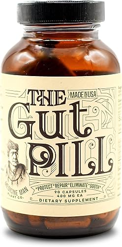The Gut Pill 90 cápsulas – Suplementos naturales para la salud intestinal para mujeres y hombres para reparación intestinal con fugas – con hierba