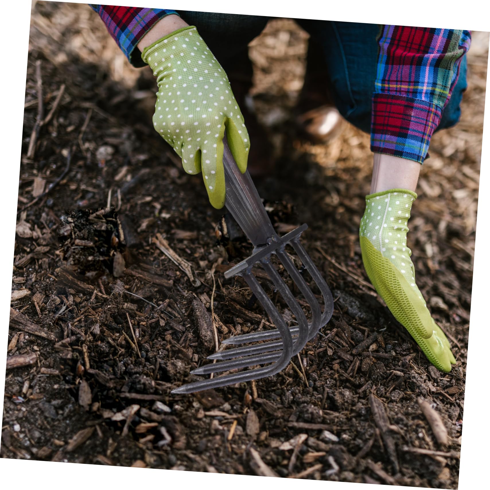 Rastrillo de Acero Inoxidable para jardinería, rastrillo de Hojas Extensible con púas para Mantenimiento de césped, para Trabajos y jardinería.