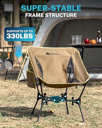 Miniatura 5 de Gonex Silla de camping portátil, ultraligera y compacta de 5 generación, silla plegable y ligera para campamento al aire libre, senderismo, playa,